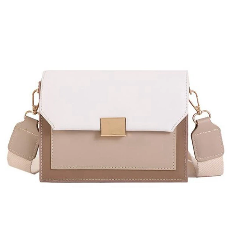 

ABSF Square Contrast Color Ladies Crossbody Bag Pu Leather Shoulder Bag Ladies Chain Wallet and Handbag