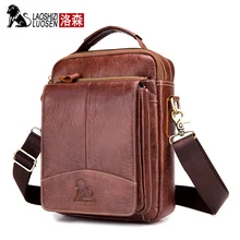 LAOSHIZI LUOSEN сумка-мессенджер мужская сумка на плечо из натуральной кожи мужские сумки маленькие повседневные сумки через плечо с клапаном для мужчин сумка 91207