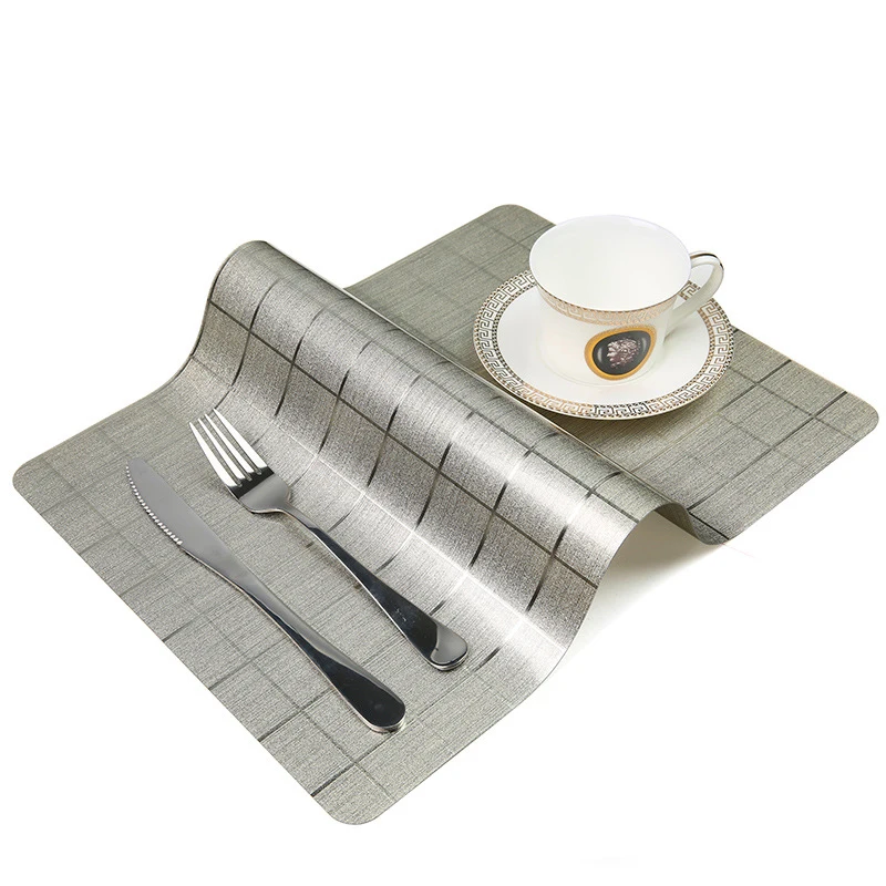 LIYIMENG 4Pcslot Dinner Placemat Lattice Satin Finish Pvc Table Mat Pads Coasters Waterproof Chicken Pad Slip-Resistant Pad1