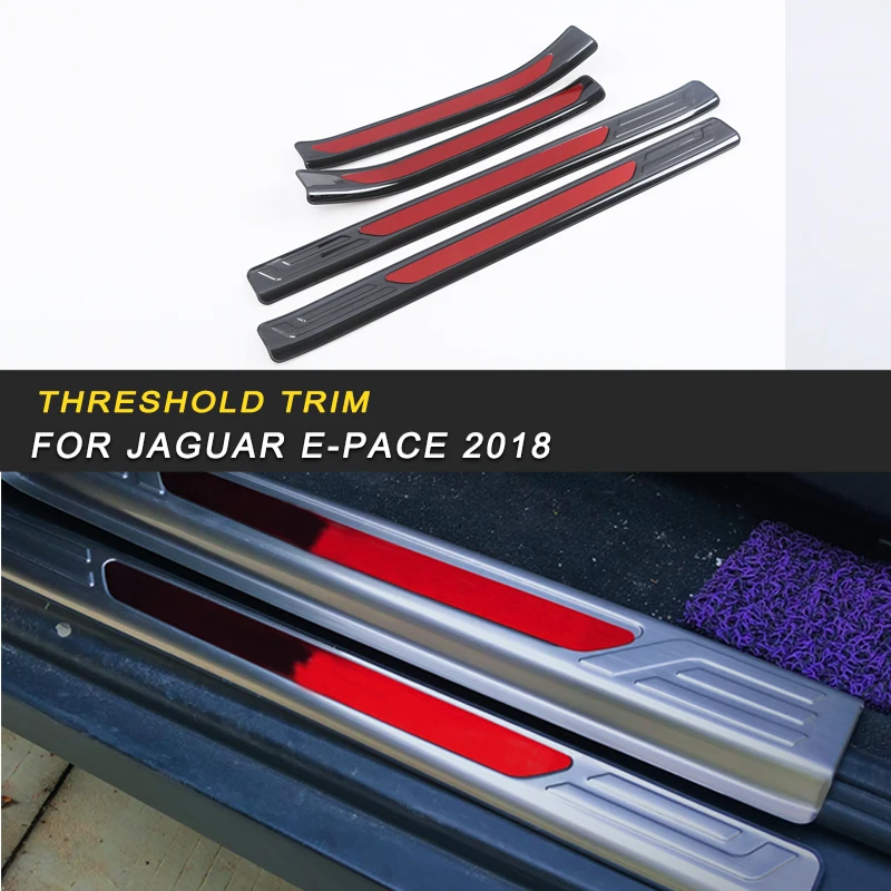 

Car Door Sills Scuff Plate Trim Welcome Pedal Threshold Car Interior Accessories Stickers for Jaguar E-Pace 2018