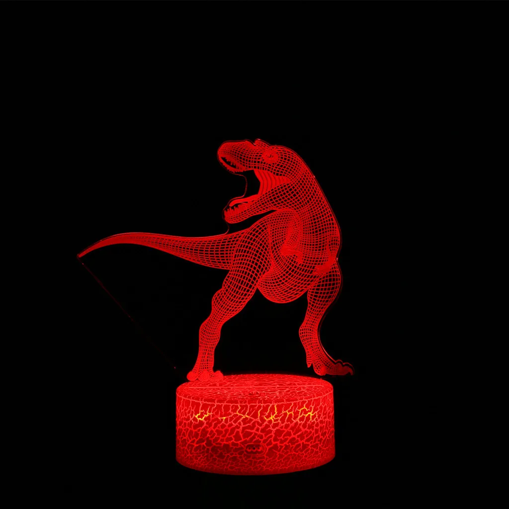 Тираннозавр рекс динозавр 3D лампа 7 цветов меняющая печать светодиодный