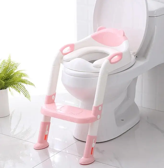Pink with Cushion Baby Potty Training Toilet Chair for Kids with Soft Cushion Baby Potty Chair for Children Unisex Child Toilet Training Seat - Цвет: Pink with Cushion