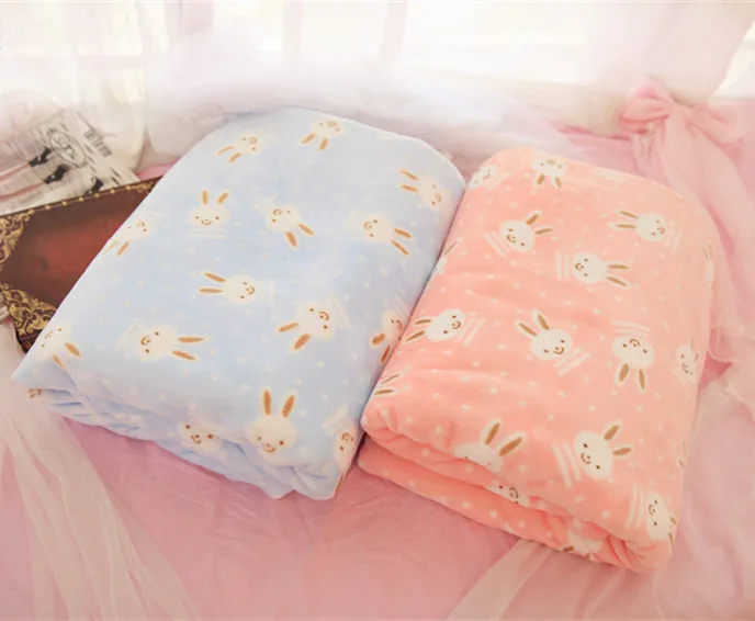 2016 summer new Japanese style coral fleece blanket bedsheets cute