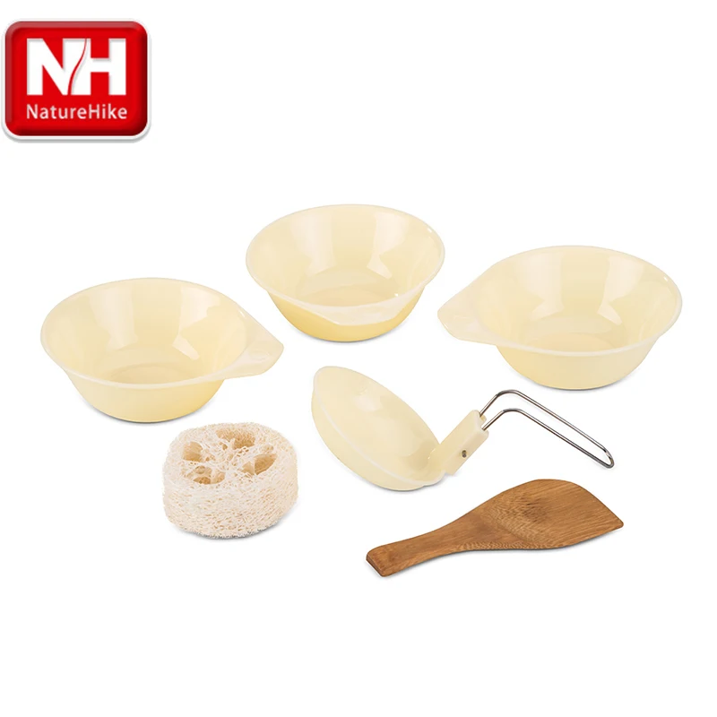 Naturehike 4 en 1 vajilla al aire libre Camping senderismo utensilios de cocina conjunto de Picnic para 2-3 personas NH15T203-G
