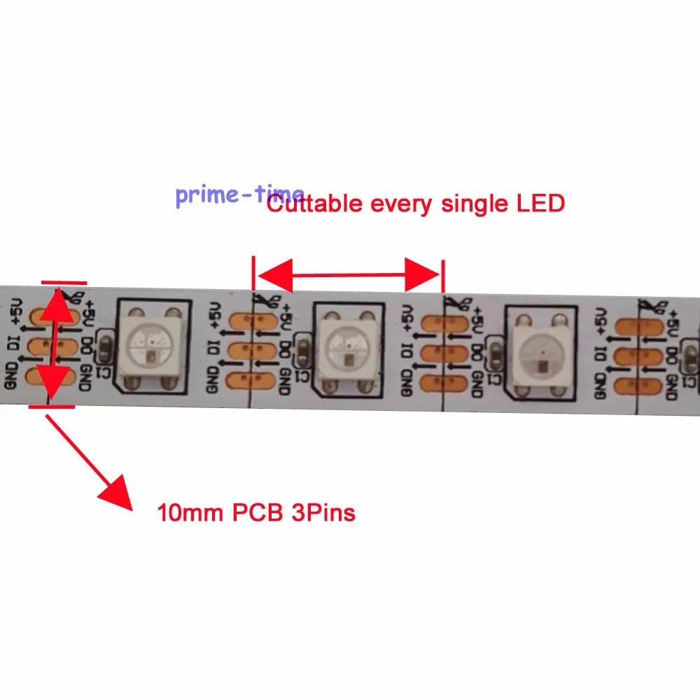 DC5V WS2812b RGB светодио дный полосы 60 светодио дный/м Мечта Цвет индивидуально адресуемых SMD5050 светодио дный, водонепроницаемый белый Pcb