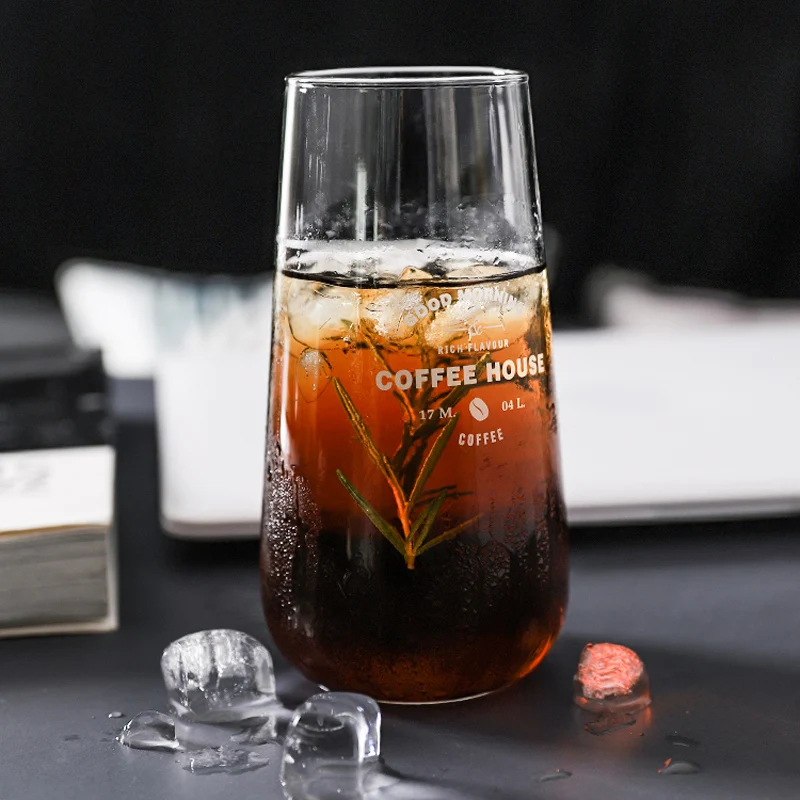 1Pc Glass Cup Large Beer Coffee Cup Transparent Glass Beer Coffee Mugs Breakfast Juice Milk Cup Glass Home Office Mug Drinkware (2)