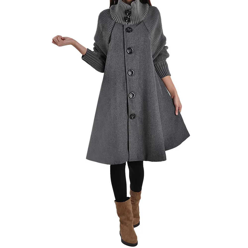 

Free Ostrich Long Female Jacket Overcoat Windbreaker Loose Winter Wool Coat Women Autumn Manteau Femme Hiver Cape Warm YS45