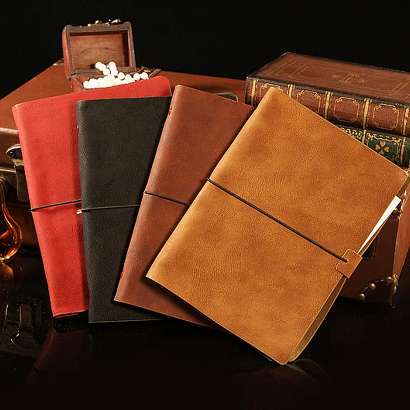 A5 leather notebook 6 hole loose leaf binder 100 sheets business