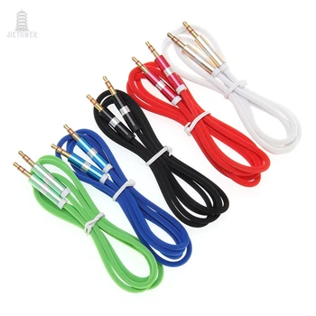 

100pcs 3.5 Jack Audio Cable Male/Male pure color LF Stripe shell Aux Cable For iPhone Car Headphone Speaker Wire Line Aux Cord
