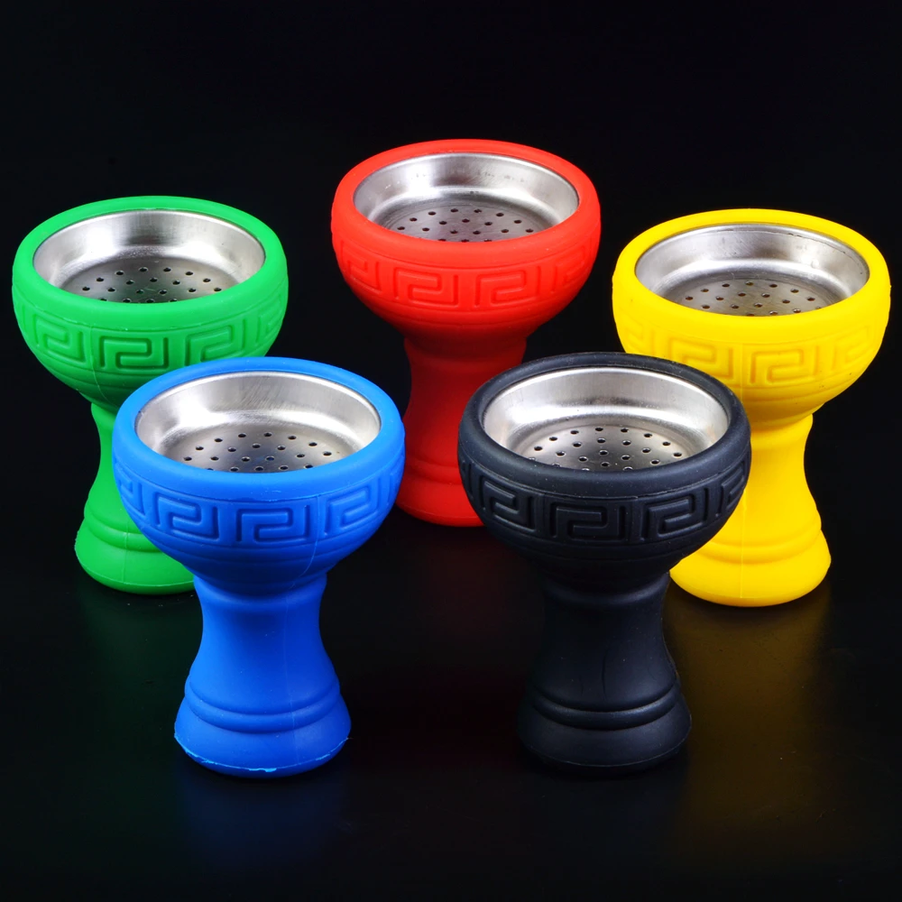 Silicone Stainless Steel Hookah Bowl Water Pipes Shisha Head Base Bowl