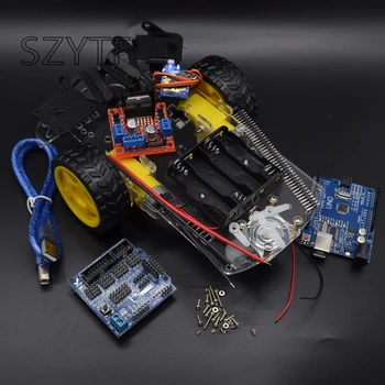 

New Avoidance tracking Motor Smart Robot Car Chassis Kit Speed Encoder Battery Box 2WD Ultrasonic module For kit