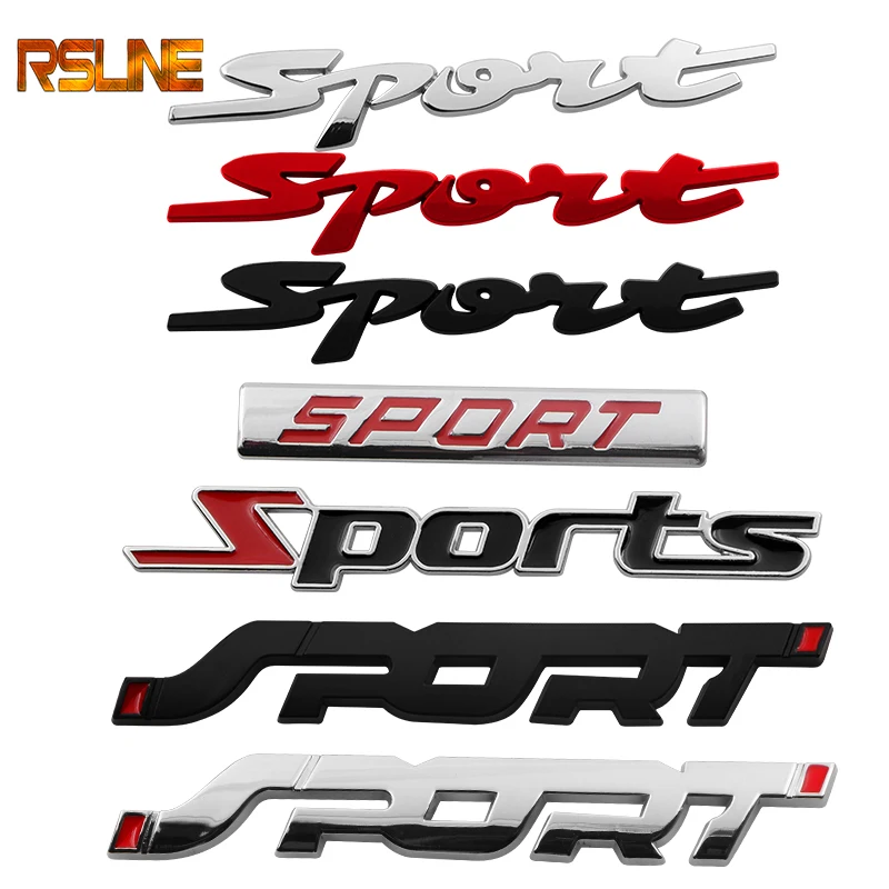

3D metal Chrome Logo Car Sticker SPORT Emblem Badge Door Decal Auto Accessories for Toyota Highlander BMW HONDA audi Car Styling