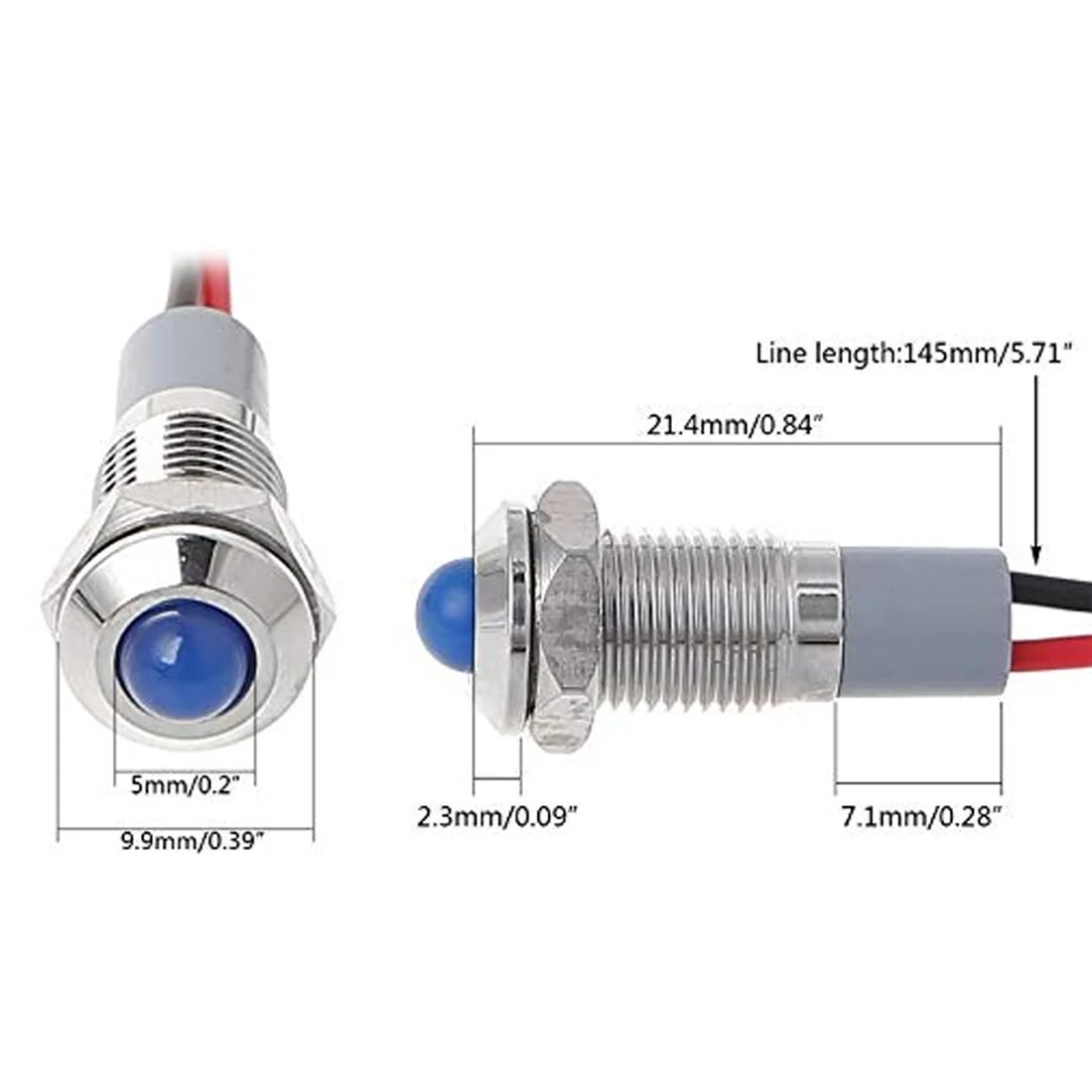 Водонепроницаемое металлическое монтажное отверстие 8 мм светодиодный Предупреждение ющий сигнальная светового Индикатора лампа Pilot Wire 3 V 6 V 12 V 24 V 220 V