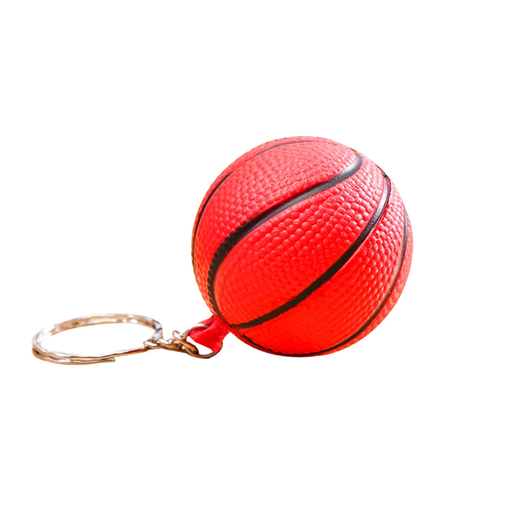

Cute Basketball Shape Sport Stress Ball Link Keychain Key Ring Bag Ornament