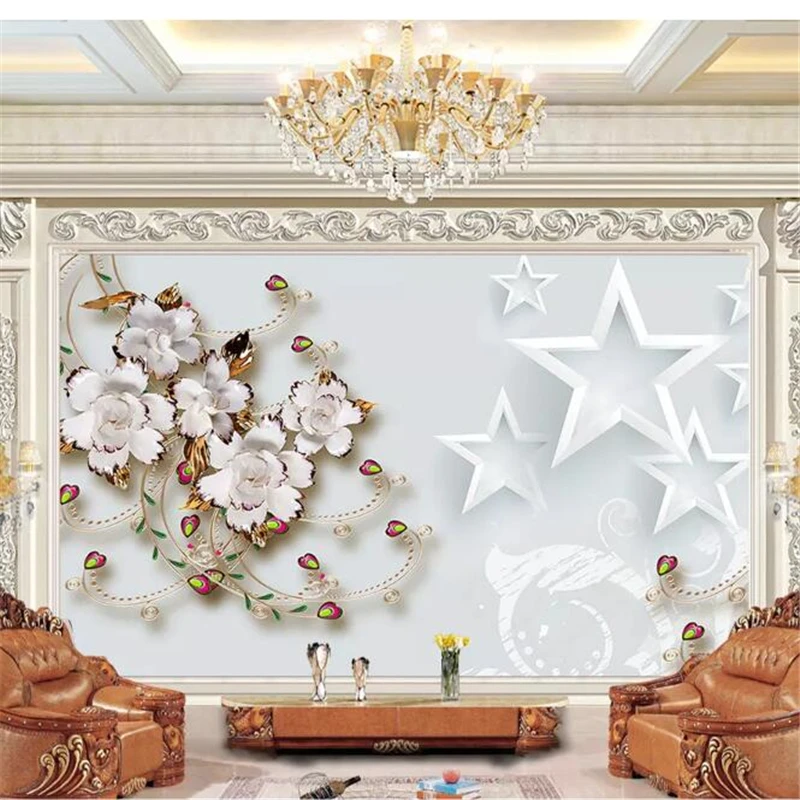 

Wellyu обои домашний декор на заказ обои пентаграмма цветок гостиная ТВ фон украшение стены картина behang