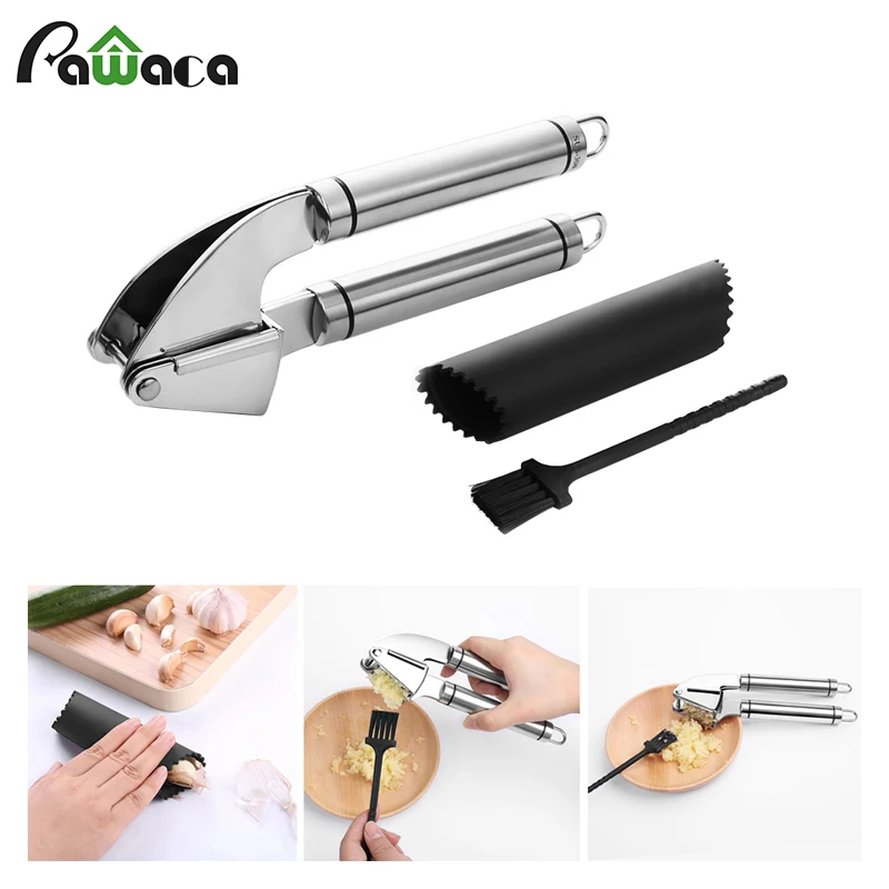 Pawaca Stainless Steel Grillers Garlic Press and Peeler Set with