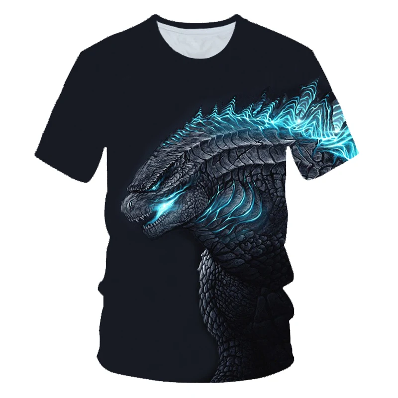 

2019 HOT Children Summer T Shirt Dabbing Funny godzilla Cartoon Short Sleeve T-Shirts For Boys Girls Tops Kids Tshirt 4-15 Years