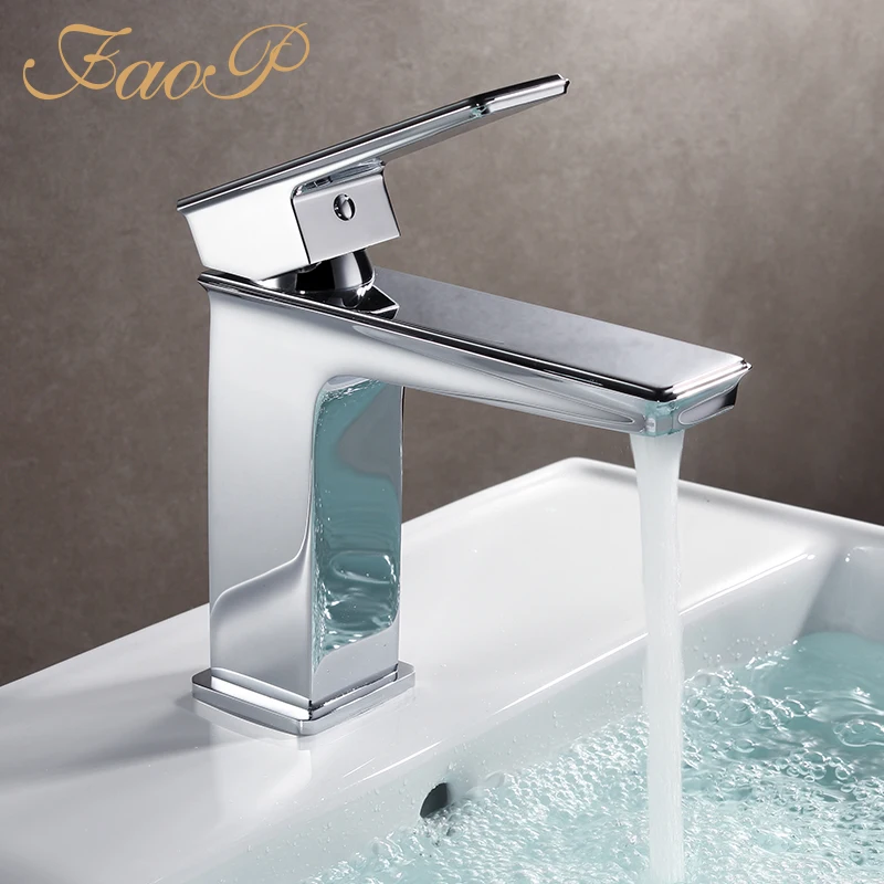 

FAOP luxury basin faucet chrome basin Water Sink tap bathroom mixer bath faucet tap Bath sink crane torneira do anheiro
