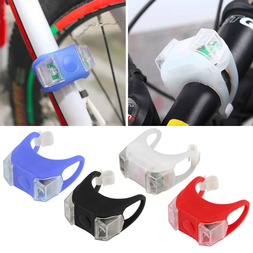 Discount Bike Bicycle Cycling Silicone Head Front Rear Tail Taillight Lamp Safety Flash Flashlight Light LED 19