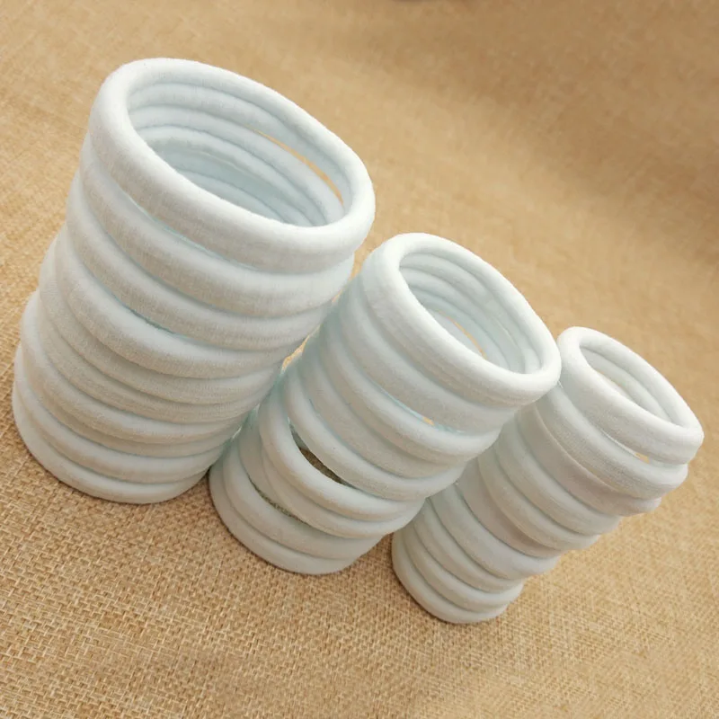 hair clips for thick hair 20 Pcs/Lot White Hair Bands Accessories For Girls Rubber Ponytail Holder Elastic Gum Plain Nylon Headwear Scrunchy hair clips