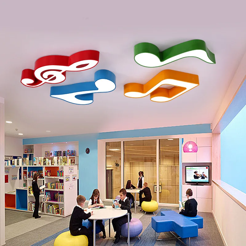 

Color note children led ceiling lamp, creative minimalist cartoon studio, music classroom, bedroom, Nursery Lamp