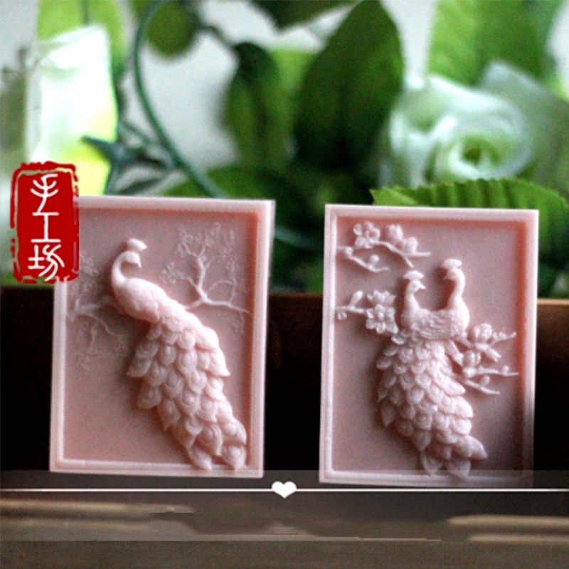 

PRZY Peacock Bird Silicone Soap Bar Mold Candle Mould DIY Craft Plaster Resin Wax Mold handmade soaps molds aroma stone moulds