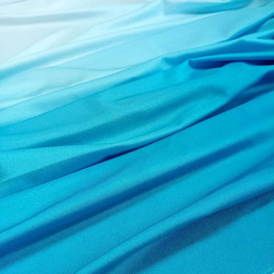 Ломбер спандекс лайкра 4 способ эластичная ткань градиент падение лайкра Глянцевая косплей платье для танцев латинская одежда