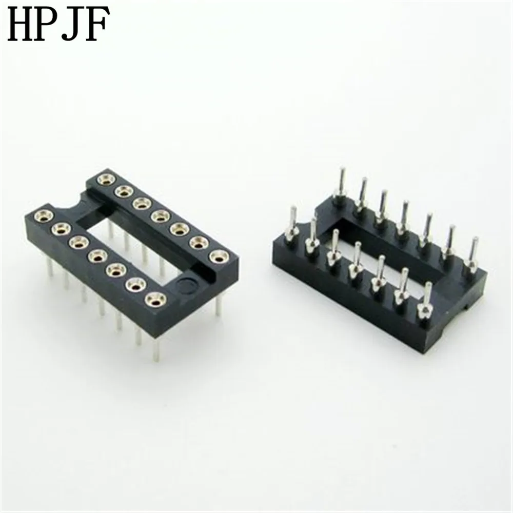 10PCS 14 Pin Round DIP IC Socket Adapter 14Pin Pitch 2.54mm Connector ...