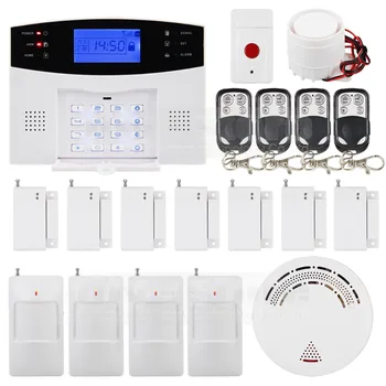 

DIYSECUR 99 Wireless Zones GSM Home Alarm System 850/900/1800/1900MHz + Panic Button Smoke