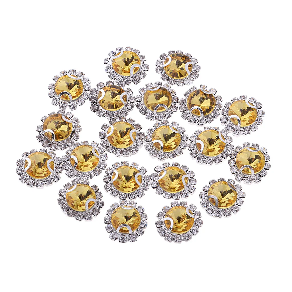 20Pcs Glass Rhinestone Sewing On Clothes Wedding Dress DIY Fashion Rhinestone Decoration Sticker Sewing Accessories