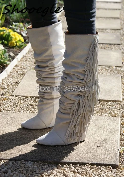 Hot-Fashion-Brand-Fringe-Knee-High-Boots-Wedge-Heels-Winter-Boots-Tassel-Warm-Snow-Leather-Suede2