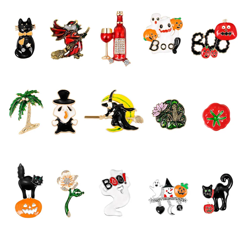 

Stylish Brooches Halloween Jewelry Novelty Pumpkin Wizard Ghost Brooch Party Brooch Pin CX17