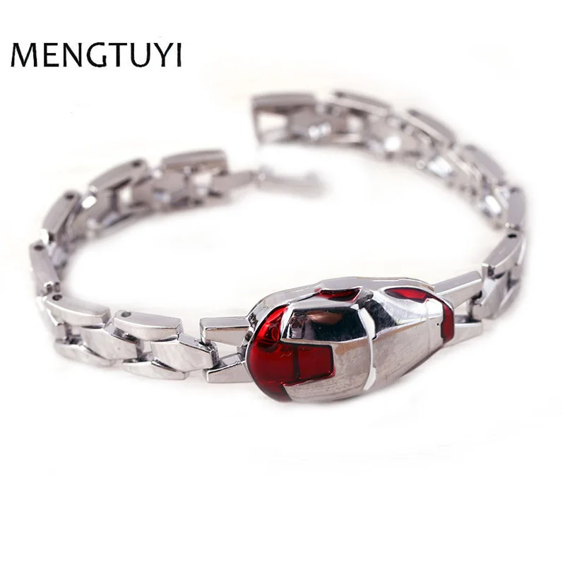 

Movie Avengers Iron Man Helmet Bracelet Men Superhero Tony Stark Mask Bracelets Stainless Steel Chain Jewelry pulsera hombre