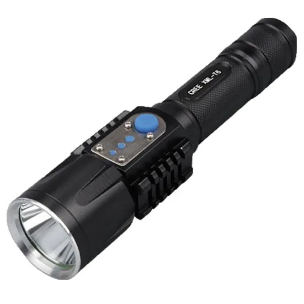 Asafee водонепроницаемый 1200Lm USB СВЕТОДИОДНЫЙ светильник-вспышка XM-L L2 перезаряжаемый фонарь для зарядки наружный походный светильник USB зарядка светодиодный фонарь - Испускаемый цвет: Black