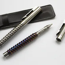 Спиральный Держатель для ручек из титанового сплава, ручка для защиты EDC, тактическая ручка для подписи, многофункциональные инструменты, тактическая ручка для разбитого окна
