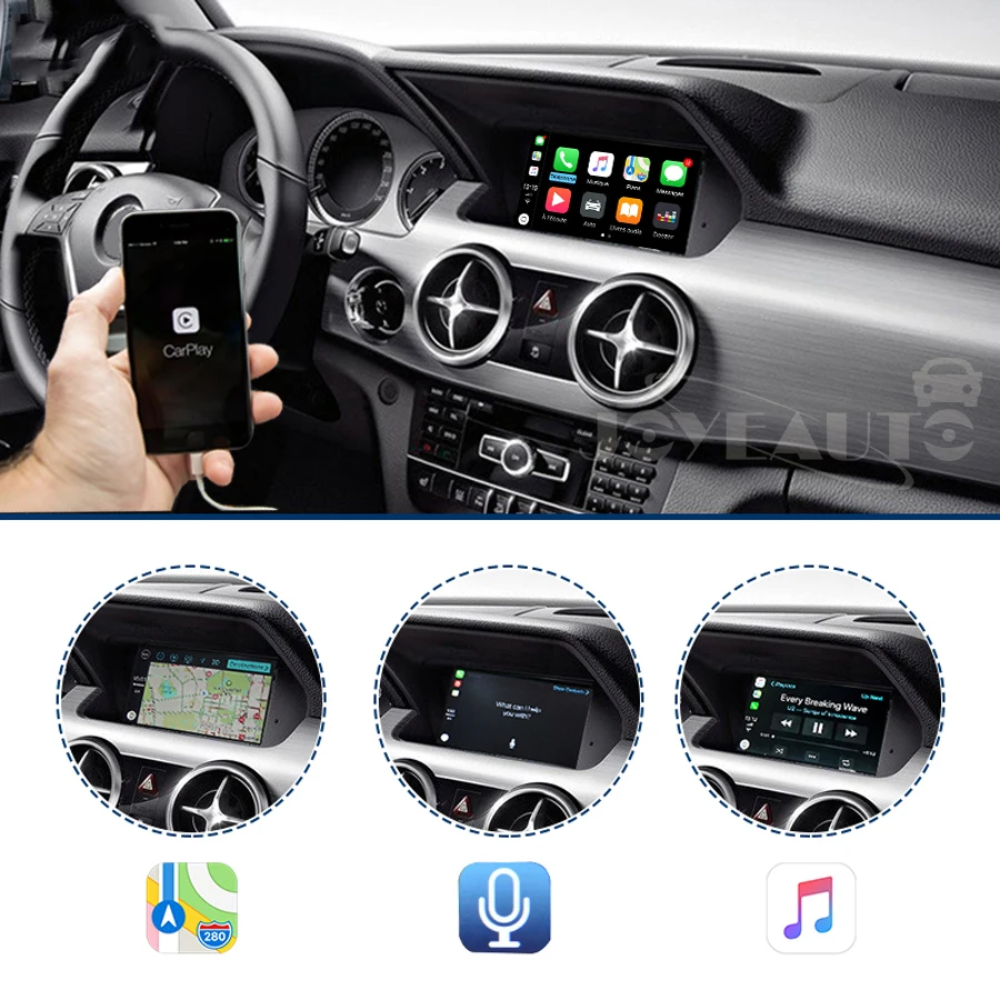 ZHOYITO Aftermarket Mercedes GLK class X204 2011 15 NTG4.5/NTG4.7 Apple Carplay Android Auto box
