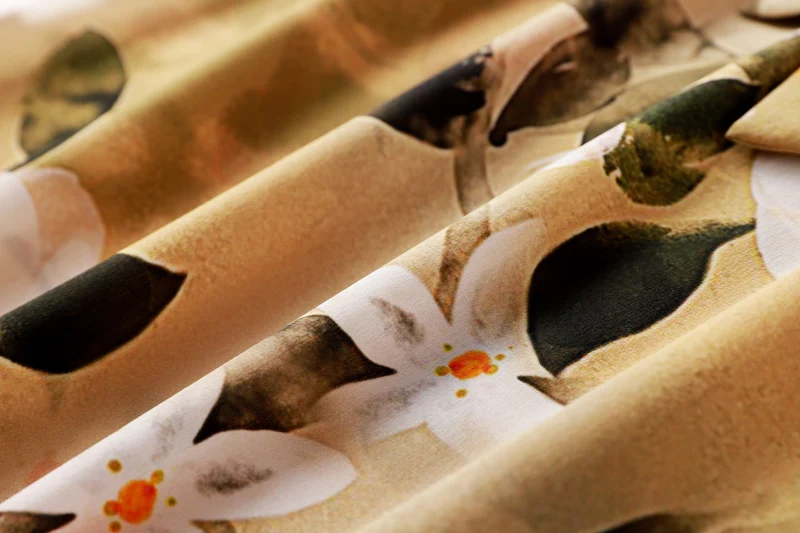 Натуральный шелк Женская взлетно посадочной полосы платье с круглым вырезом Рубашка короткими рукавами Пояс кушак печатных элегантны