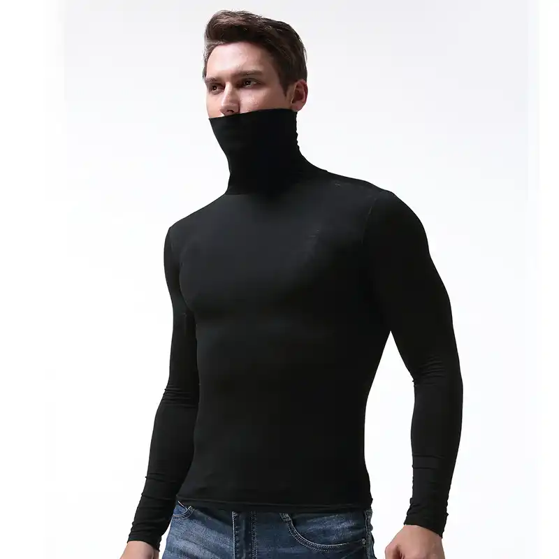 turtleneck long sleeve top mens