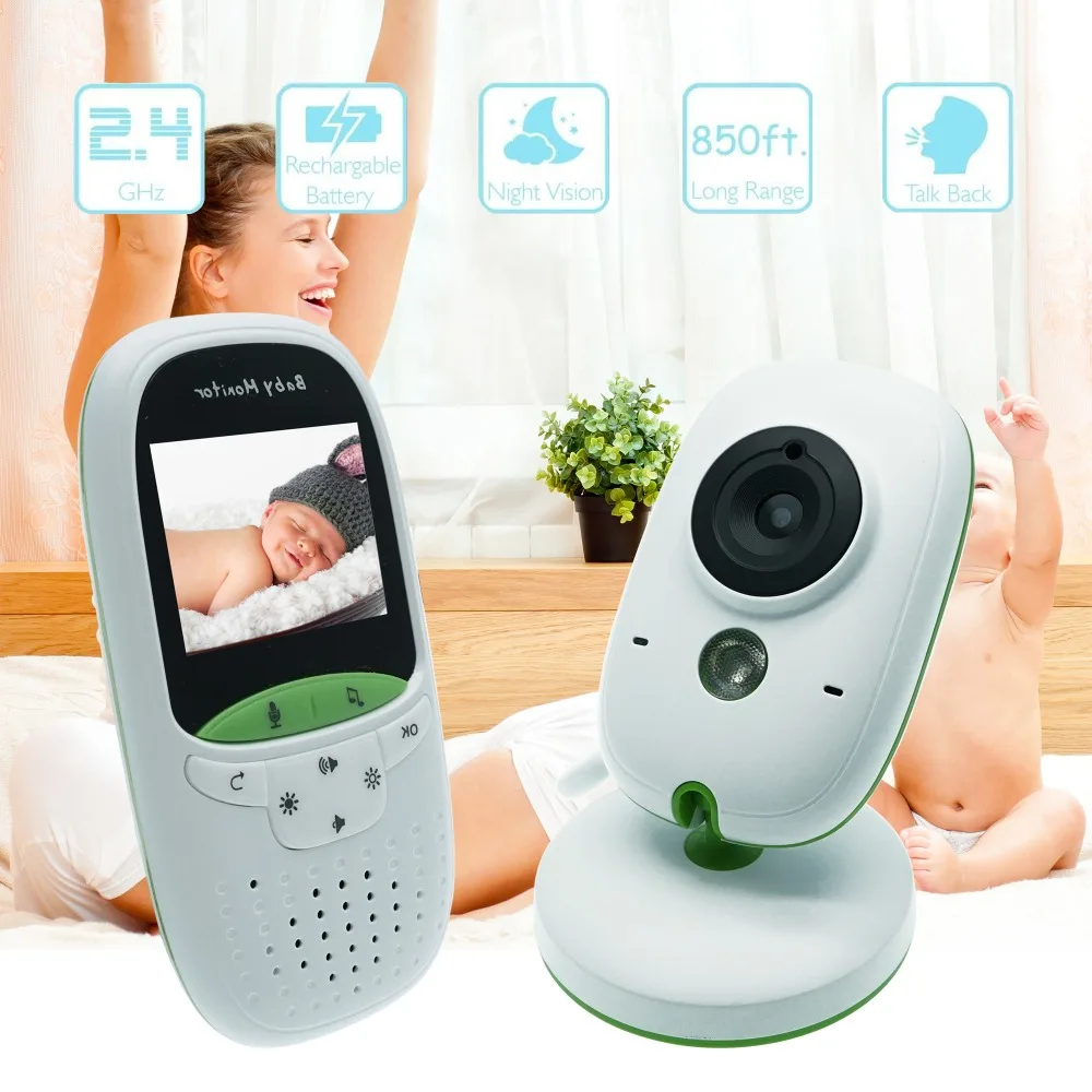

VB602 Wireless Video Baby Monitor Electronic Portable Intercom Babyfoon Two Way Talk Night Vision IR LED Temperature Baby Camera