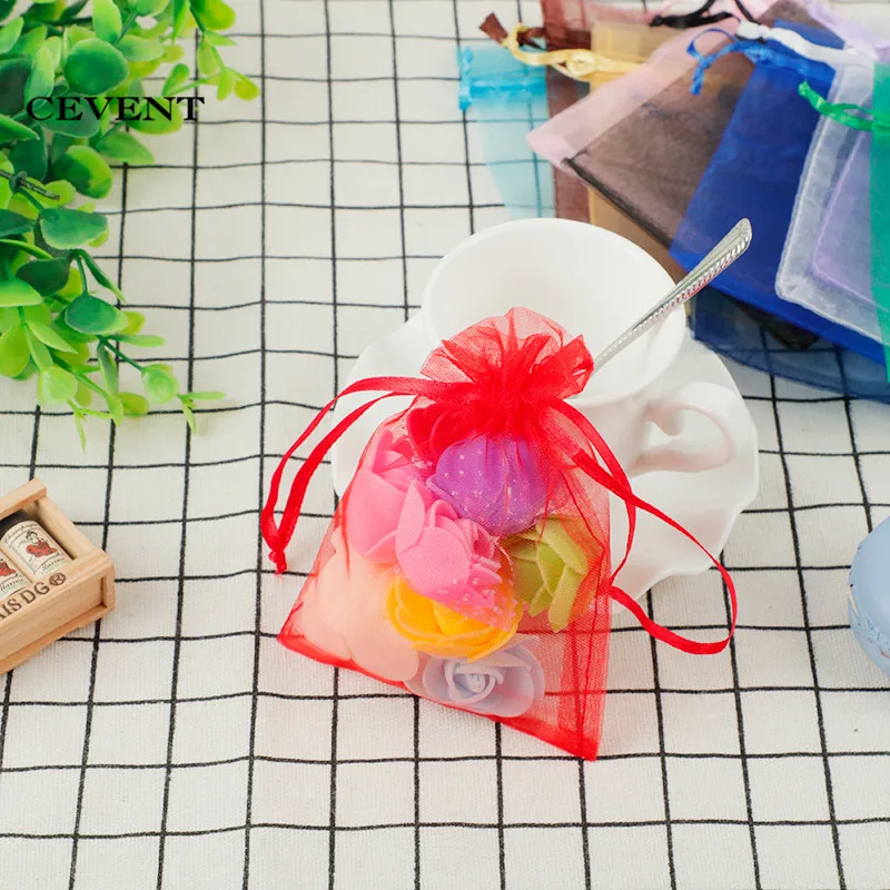 

CEVENT 25pcs 9*12cm Gift Packaging Bags Organza Gift Bag For Jewelry Wedding Favors And Gifts Candy Box Easter Party Decoration