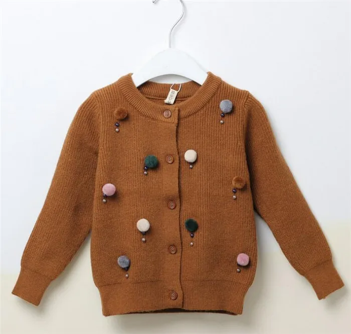 Rlyaeiz/Детский кардиган, г. Весенний модный свитер для маленьких девочек трикотажная одежда, Осенние повседневные вязаные свитера для девочек детская одежда для детей от 2 до 7 лет