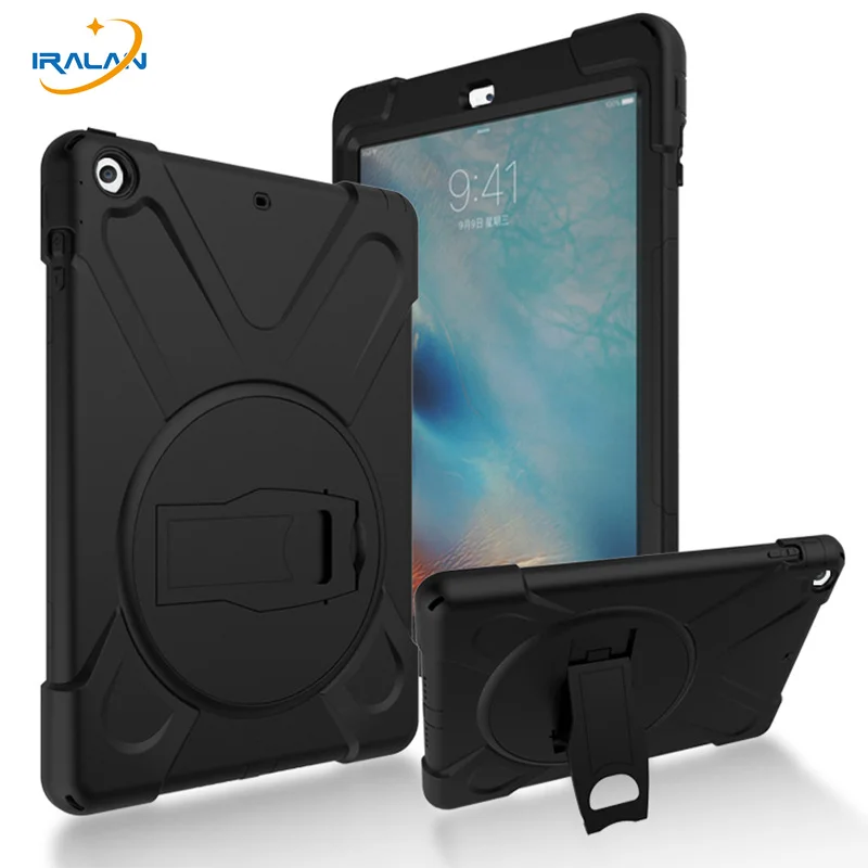 

2017 Kids fashion Safe Shockproof Case for Apple Ipad Air 1 Heavy Duty Hardr for Ipad 5 360 Rotatable Cover+Screen film+Stylus