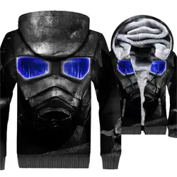 Крутые очки механические куртки с черепом Harajuku Зимняя Толстая мужская куртка уличная унисекс 3D спортивный костюм хип хоп молния верхнее