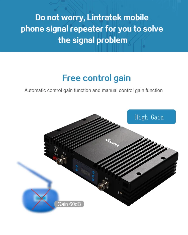 Lintratek GSM Repeater 900 83dB celular Signal Amplifier Great Power Booster gsm 900 Repetidor gsm MGC Ukraine Russian Spain S34