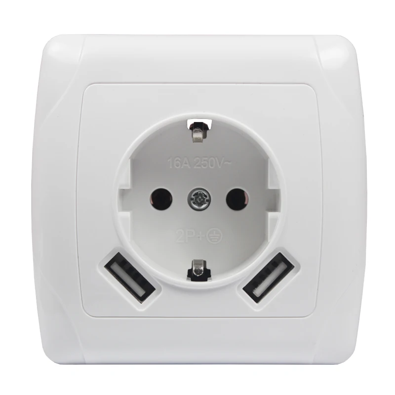

USB Wall Socket Free shipping Double USB Port 5V 2A Usb enchufes para pared prise electrique prise usb murale steckdose F01