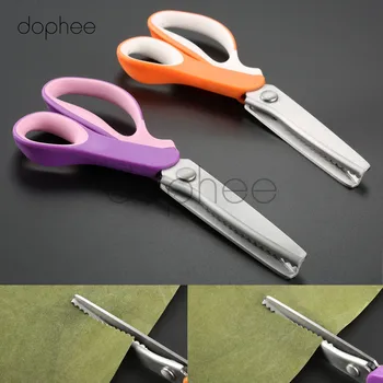 

dophee 1pcs 5mm Cloth Cut Scissor Stainless Steel Lacework Wavy Edge Cutting Tailor Dressmaking Pinking Shears Craft