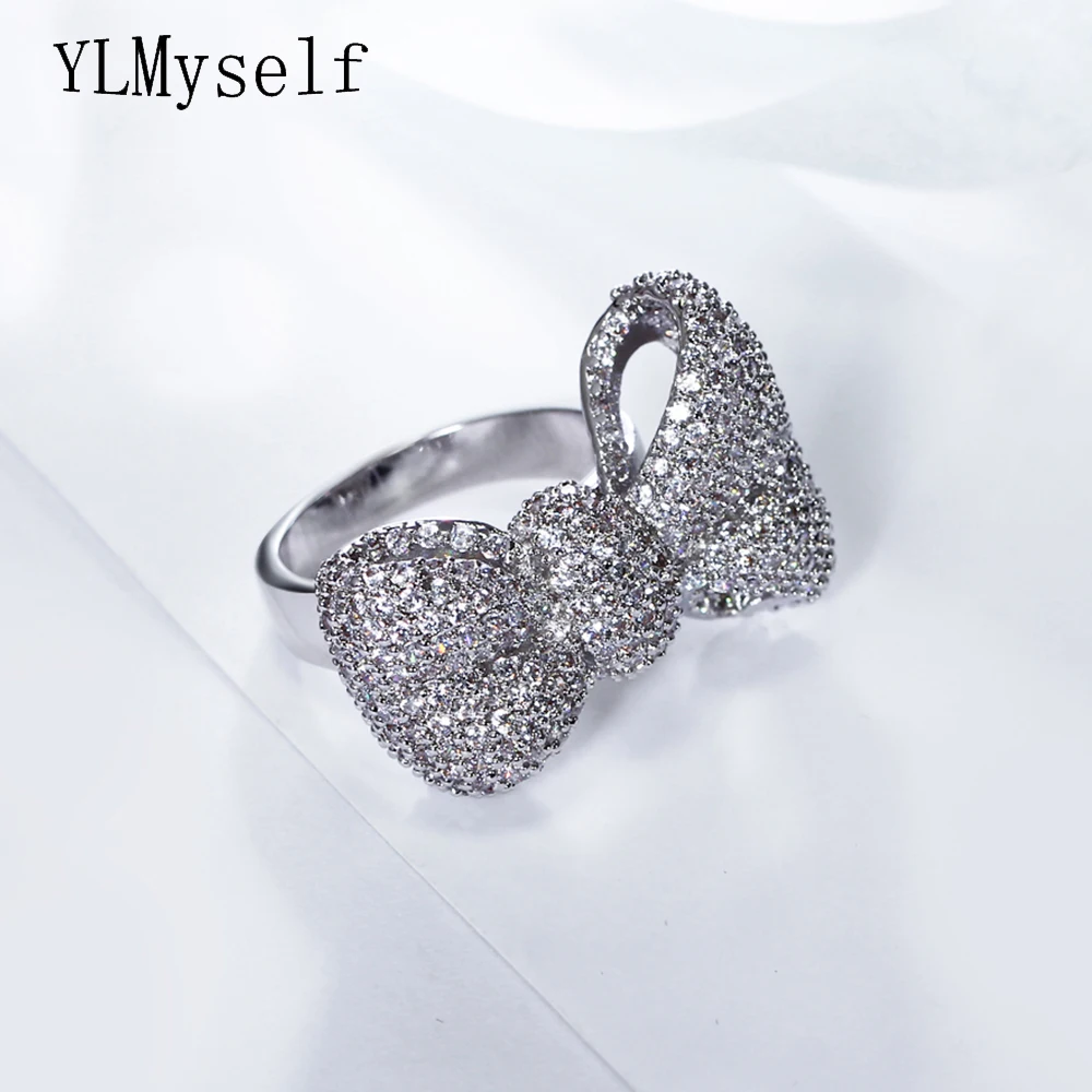 Lovely cute butterfly finger ring for party Luxury Jewelry accessories Sparkly crystal women rings fashion female jewellery