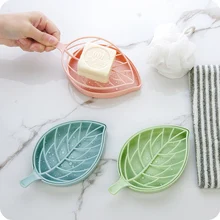 Lemonbest 1 шт. двойной слой Творческий слив мыло коробка лист моделирование мыло держатель мыльница