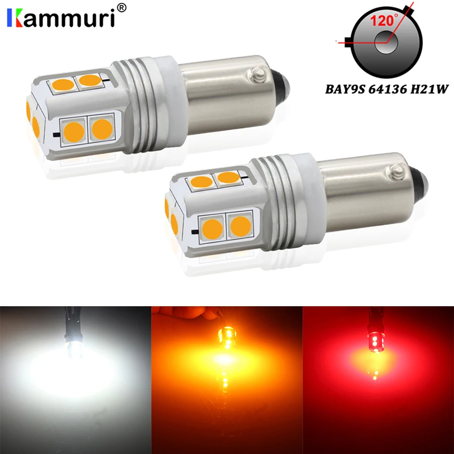

2Pcs Canbus Error Free H21W Turn Signal Lights BAY9s H21W LED Bulbs For Backup Reversing Brake Turn Signal Lights