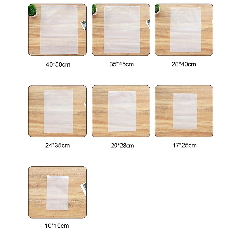 1pc Portable Plastic Transparent Storage Bag 7 Size Waterproof Self Sealed Zipper Travel Set Cosmetics Clothes Lingerie Bag